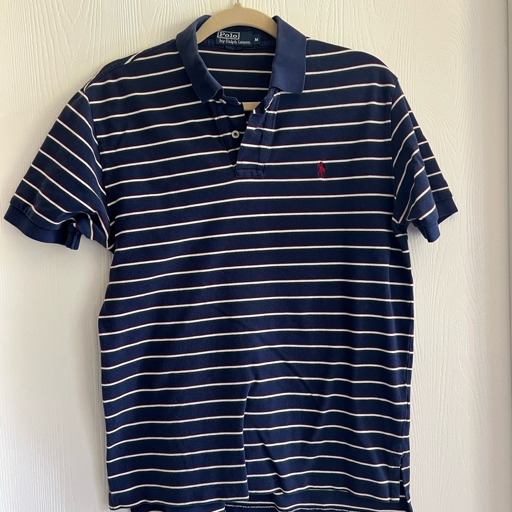Ralph Lauren Men's Polo with Navy and White Stripes